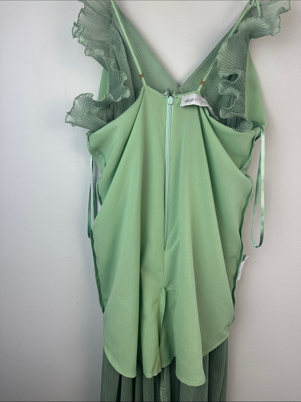 Alice McCall Ruffle Jumpsuit Green Size 4 Lightweight Romper Feminine Playsuit - Picture 16 of 16